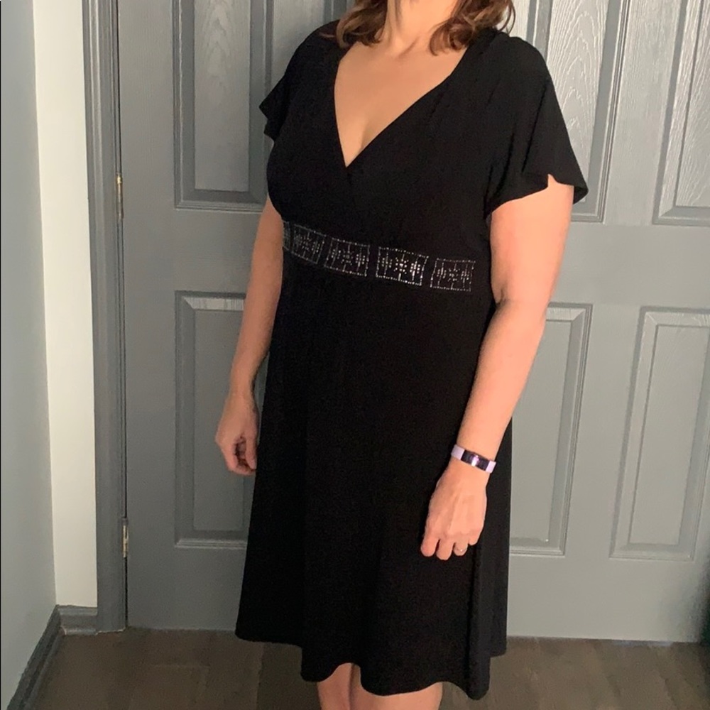 Black Dress with Waist Detail